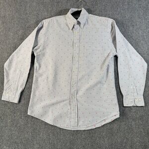 Brooks Brothers 1818 Madison Striped Button Down Dress Shirt Red Accents‎ Mens M